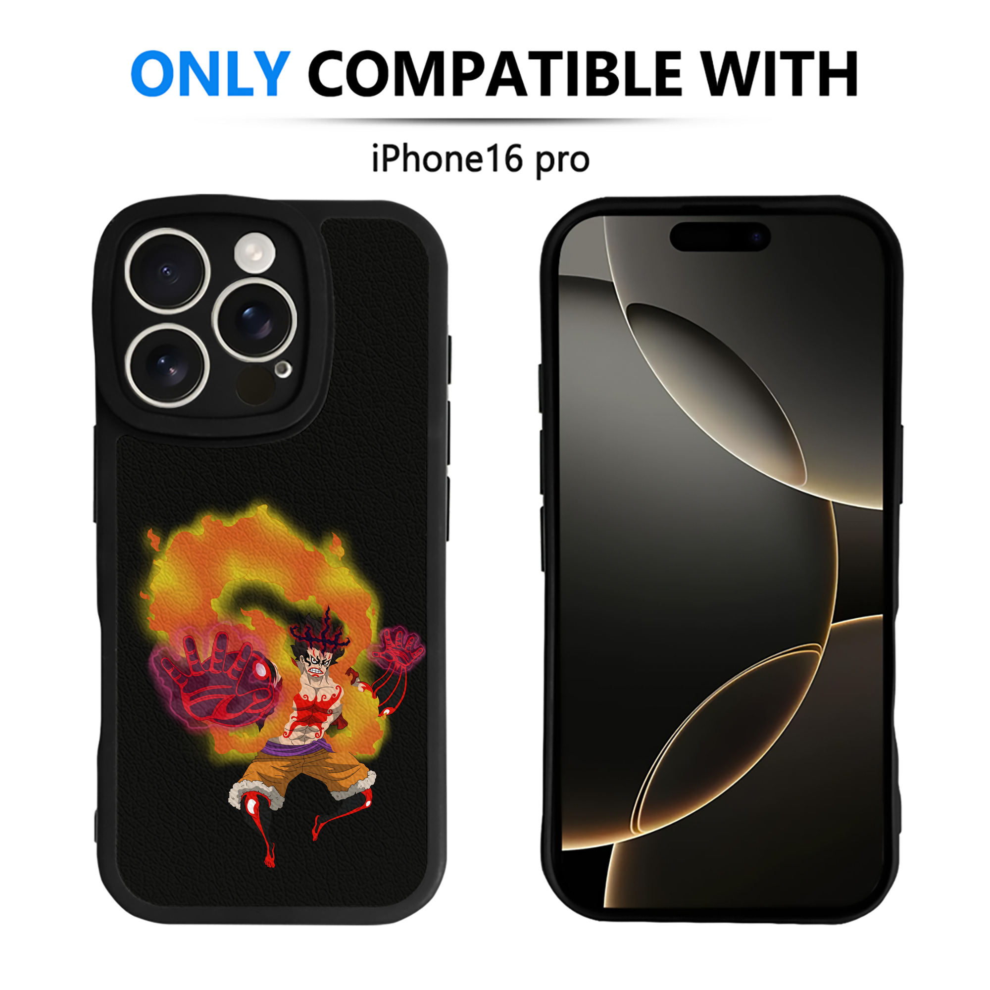（画像用） ワンピース モンキー・D・ルフィ ONE PIECE Monkey D. Luffy 【iPhone 16シリーズ対応】シリコンスマホケース（レザー調） 材質：シリコン
